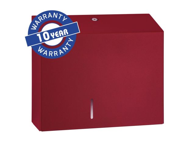 MERIDA STELLA DUO RED LINE toilet paper dispenser with a holder for leftover paper roll, max. roll diameter 20 cm, red